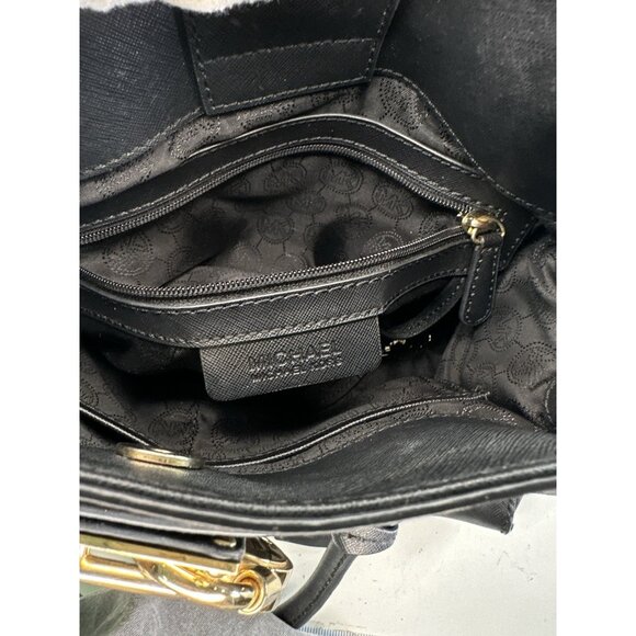 Michael Kors Hamilton Black Leather Crossbody/Tote - Picture 4 of 8